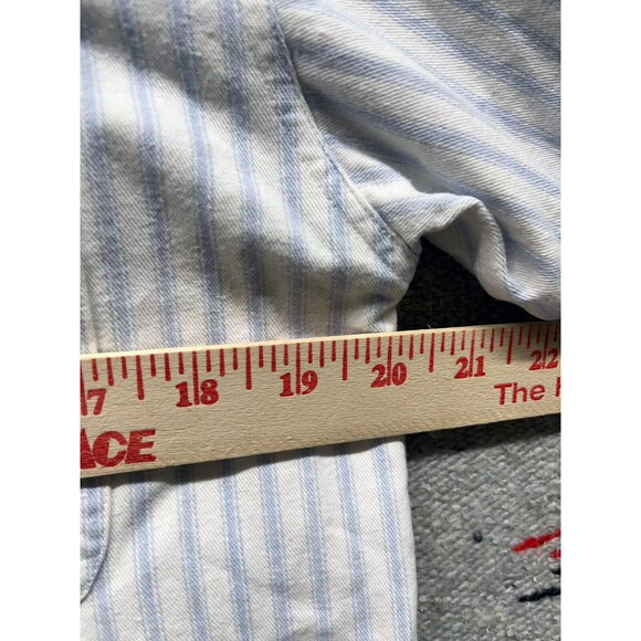 Vintage 90s striped long sleeve button shirt Large surfer skater M - Picture 5 of 8